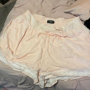 Pink embroidered shorts